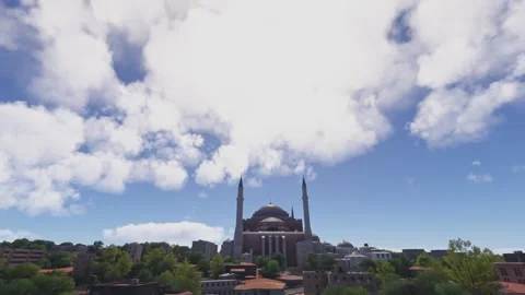 Aerial of Saint Sofia in Istanbul. Turkey Stock Footage 307348695