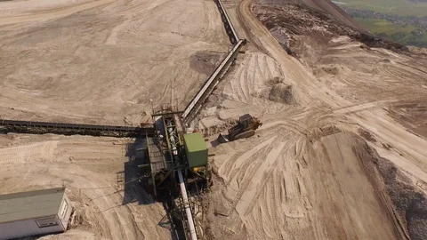Aerial of salt being processed on top of the Monte Kali Stock Footage 116231412