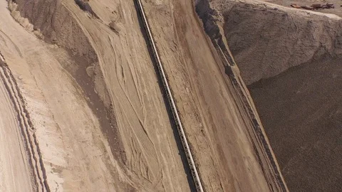 Aerial of salt being processes on top of the Monte Kali Stock Footage 116231549