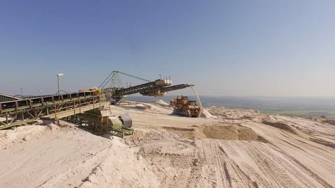 Aerial of salt mining on top of the Monte Kali Stock Footage 116228746