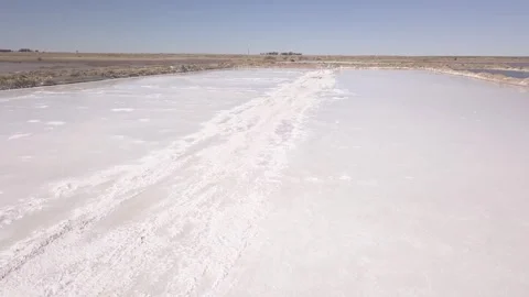 Aerial of salt pan Stock Footage 327251749