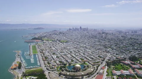 Aerial San Francisco City Bay area Stock Footage