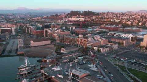 Aerial: San Francisco Dogpatch District. California, USA Stock Footage 159268736