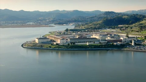 Aerial: San Quentin Prison, California, USA. Stock Footage