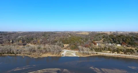  Aerial of the Sandbars in the Platte river  Stock Footage 99041987