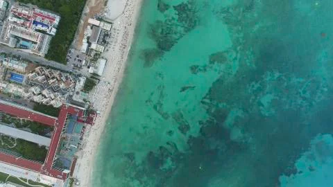 Aerial sandy beach coastline Stock Photos