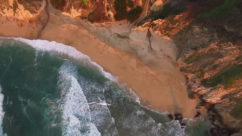 Aerial of Sandy Beach Stock Footage 71943328