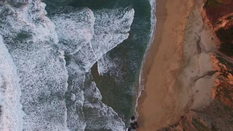 Aerial of Sandy Beach Stock Footage 71944035
