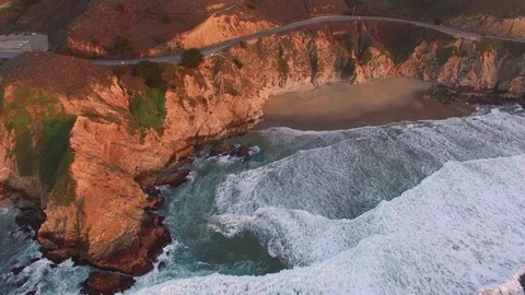 Aerial of Sandy Beach Stockbeeldmateriaal 71944359