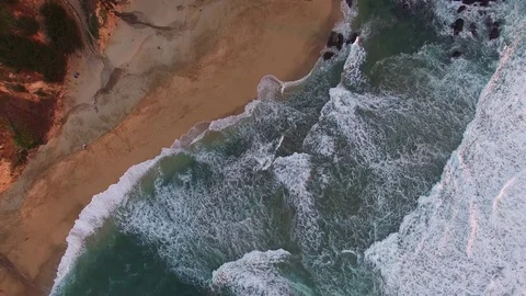 Aerial of Sandy Beach Stock Footage 71944915