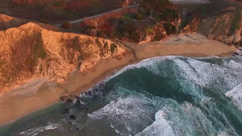Aerial of Sandy Beach Stock Footage 71945212