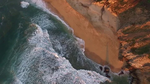 Aerial of Sandy Beach Stock Footage 71945402