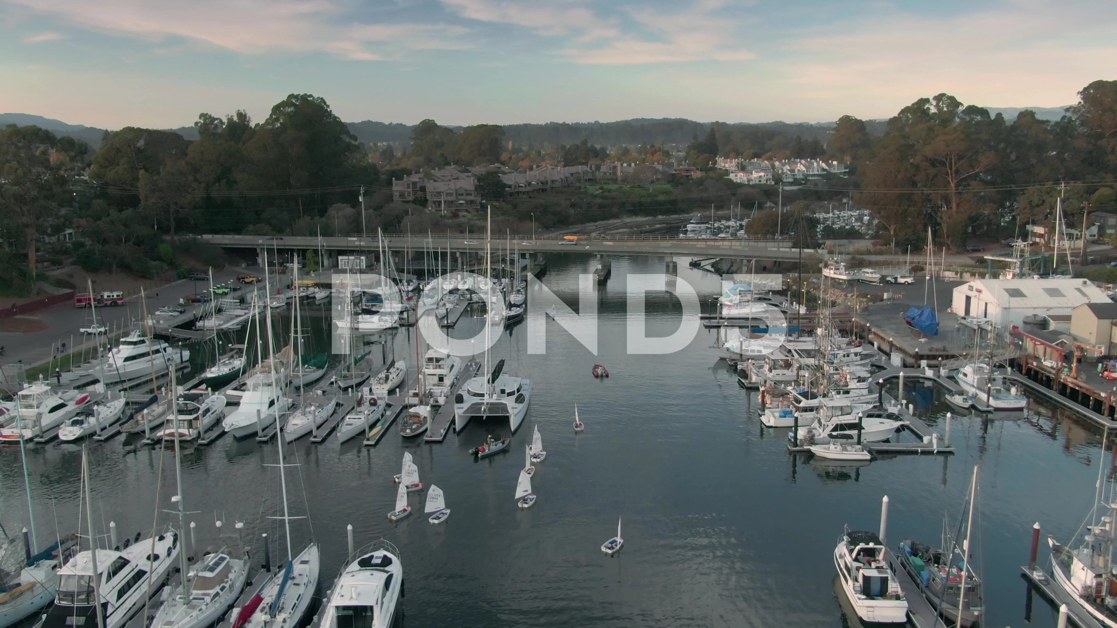 Aerial Santa Cruz small craft harbor California USA