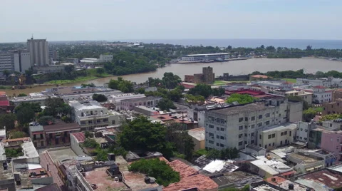 Aerial Santo Domingo city view, Dominican Republic Stock Footage 66781663