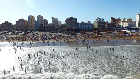 Aerial scene with beach drones. Stock Footage 156988796
