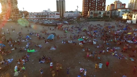 Aerial scene with beach drones. Stock Footage 156988914