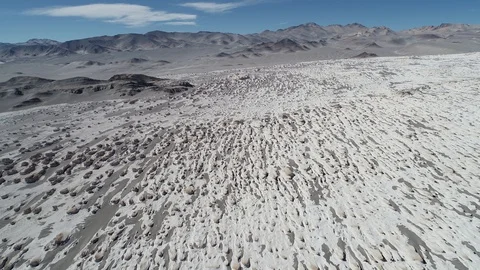 Aerial scene of general pattern of white rock structures, pumice field 스톡 동영상 103378022