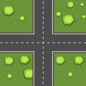 Aerial scene of intersection 스톡 일러스트