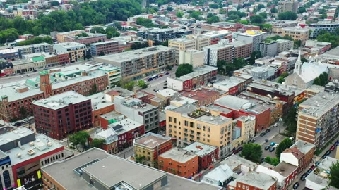 Aerial scene of Quebec City, Quebec, Canada in late summer 4K Stock Footage 208113953