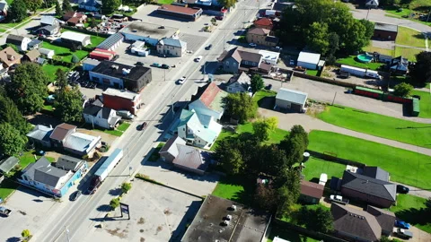 Aerial scene of Thamesford, Ontario, Canada 4K Stock Footage 166315422