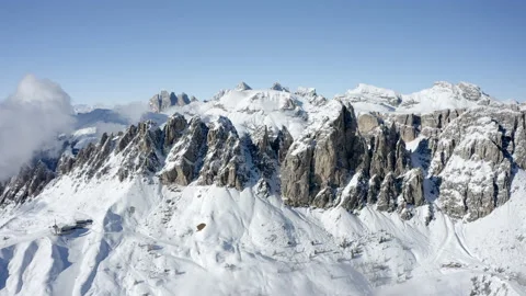 Aerial Scenic Shot Of Structures On Mountain Landscape During Sunny Day - Stock Footage 201275174