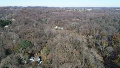 Aerial Scenic View of the Fall Foilage Maryland Stock Footage 119896961