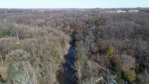 Aerial Scenic View of the Fall Foilage Maryland Stock Footage 119896967