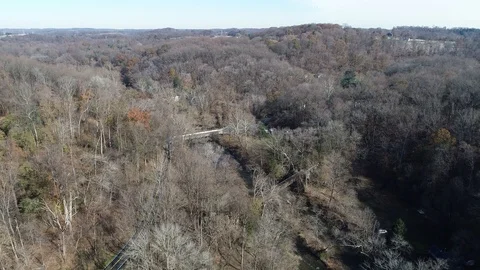 Aerial Scenic View of the Fall Foilage Maryland Stock Footage 119896979