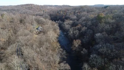 Aerial Scenic View of the Fall Foilage Maryland Stock Footage 119896982