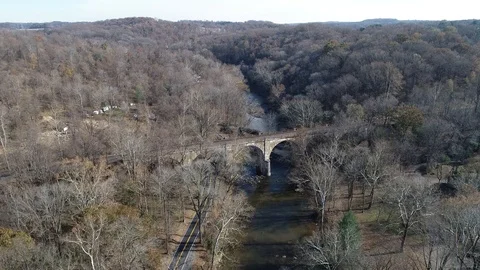 Aerial Scenic View of the Fall Foilage Maryland Stock Footage 119896987