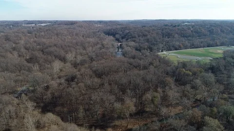 Aerial Scenic View of the Fall Foilage Maryland Stock Footage 119896995