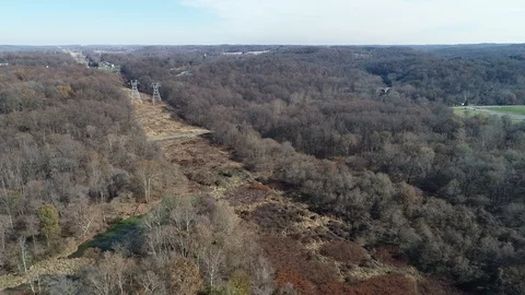 Aerial Scenic View of the Fall Foilage Maryland Stock Footage 119897000