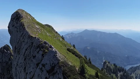 Aerial of Schafberg summit, Upper Austria Stock Footage 107873154