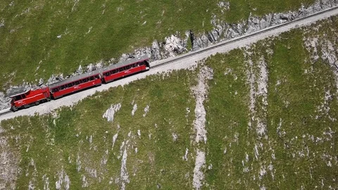 Aerial of Schafberg train, Upper Austria 스톡 동영상 113472632
