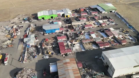 Aerial scrap metal Stock Footage 237160610