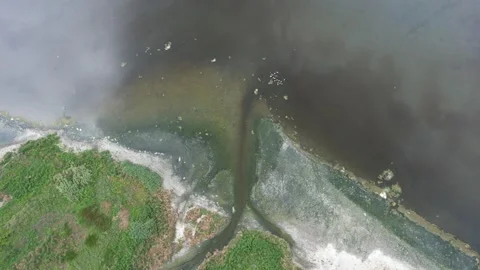 Aerial sea pollution Stock Footage 201750882