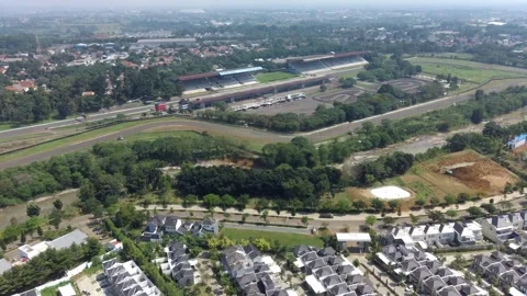 Aerial sentul racing track - forward Stock Footage 279733858
