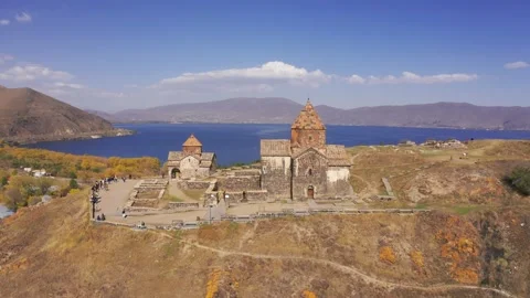 Aerial, Sevanavank Monastery, Armenia Stock Footage 172255407