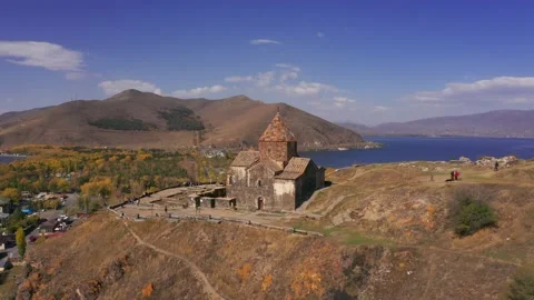 Aerial, Sevanavank Monastery, Armenia Stock Footage 172255445
