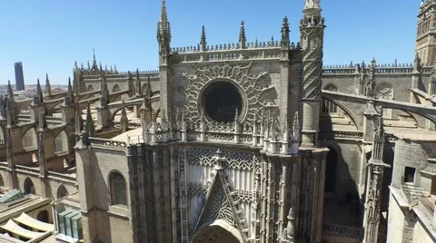 Aerial Sevilla Cathedral Stock Footage