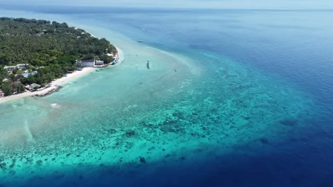 Aerial shallow water glide Stock Footage 329608977