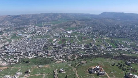 Aerial of Shechem / Nablus and Balata refugee camp. West Bank. DJI-0086-07 Stock Footage