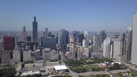 Aerial shoot of Millenium park, Chicago, Illinois Stock Footage 95953760