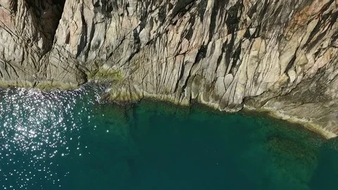 Aerial Shooting of High Cliffs and Sea Видео 75237171