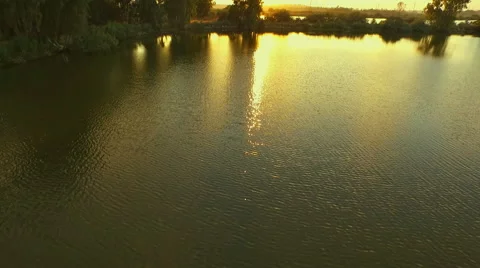 Aerial Shooting of the reflection in the water. Stock Footage 54370294