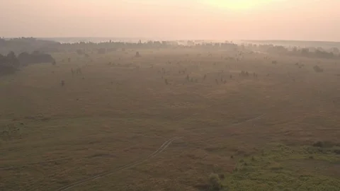 Aerial shooting of river, nature, fields and trees #3 動画素材 83427441