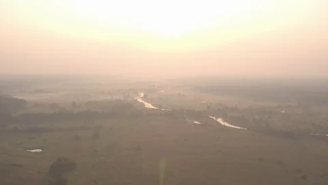 Aerial shooting of river, nature, fields and trees #8 Stock Footage 83427746