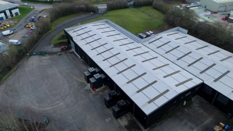 Aerial Shot of Advanced Quantum Computing Data Centre UK Stock Footage 337440096