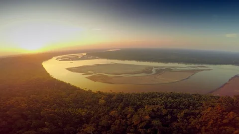 Aerial Shot of Amazon Rainforest Stockbeeldmateriaal 73276284