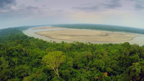 Aerial Shot of Amazon Rainforest Video stock 73280246